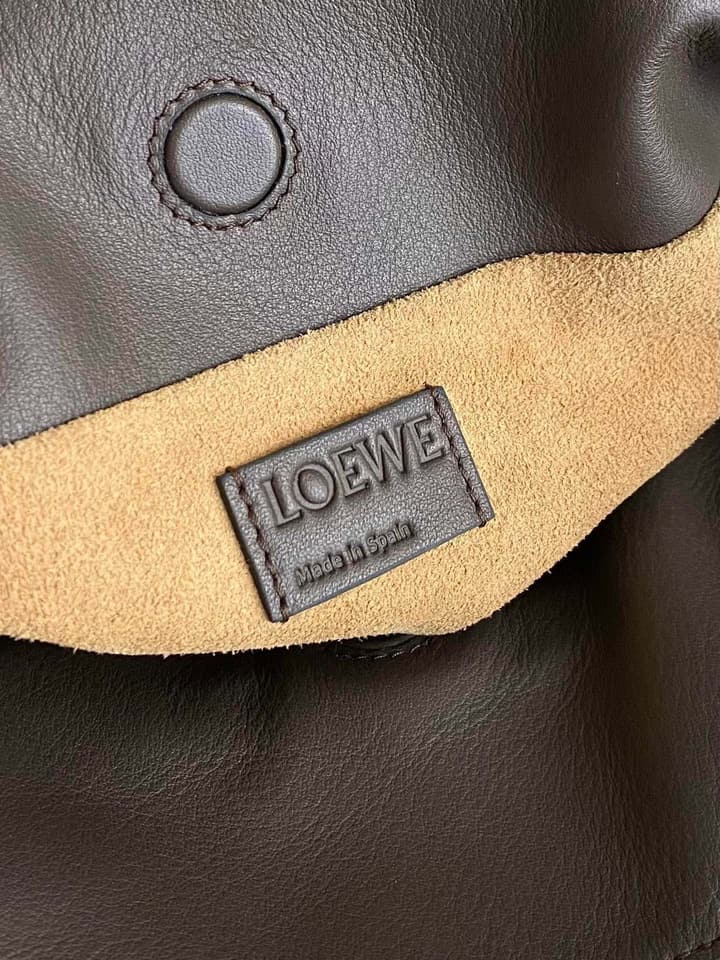 Loewe Flamenco Small Drawstring Bag in Cream