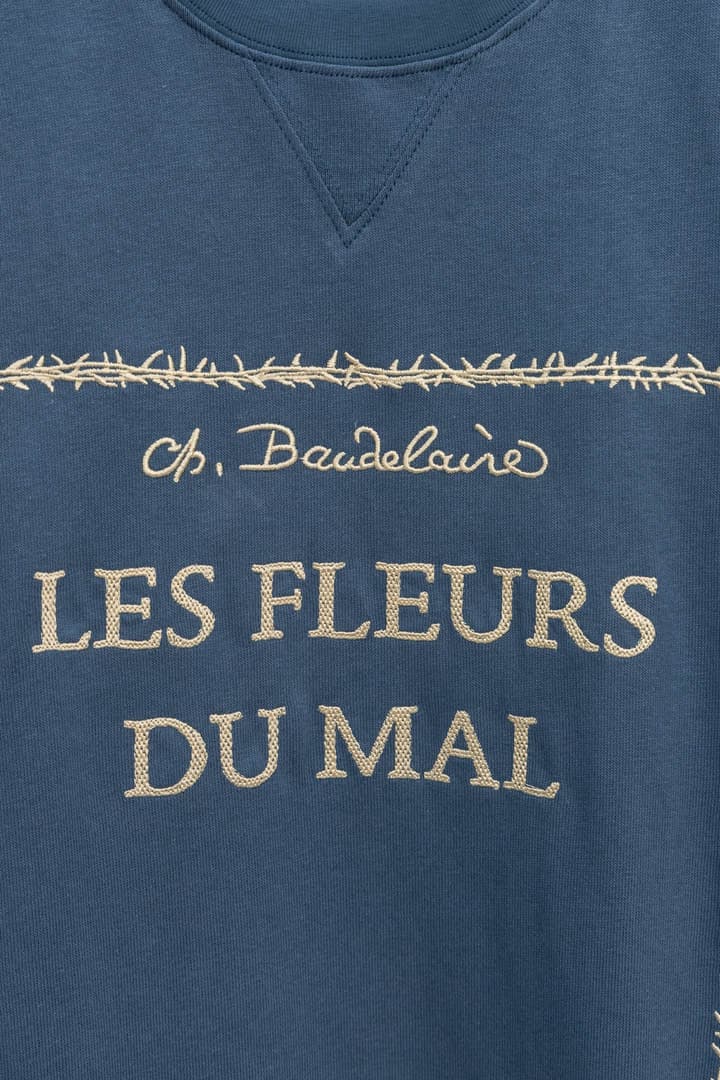Dior BookCover Les Fleurs du Mal Embroidery T-Shirt in Blue