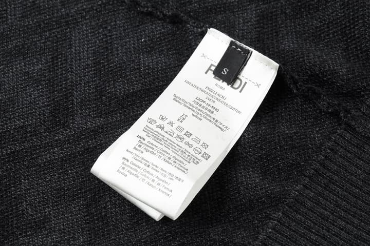 Fendi Jacquard Double F Wool Sweater in Black-gray Ff Jacquard