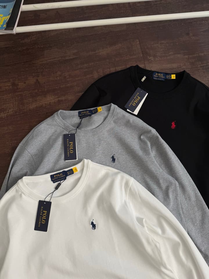 Ralph Lauren Classic Plain Knit Long-Sleeve Sweatshirt – 2025SS in Black