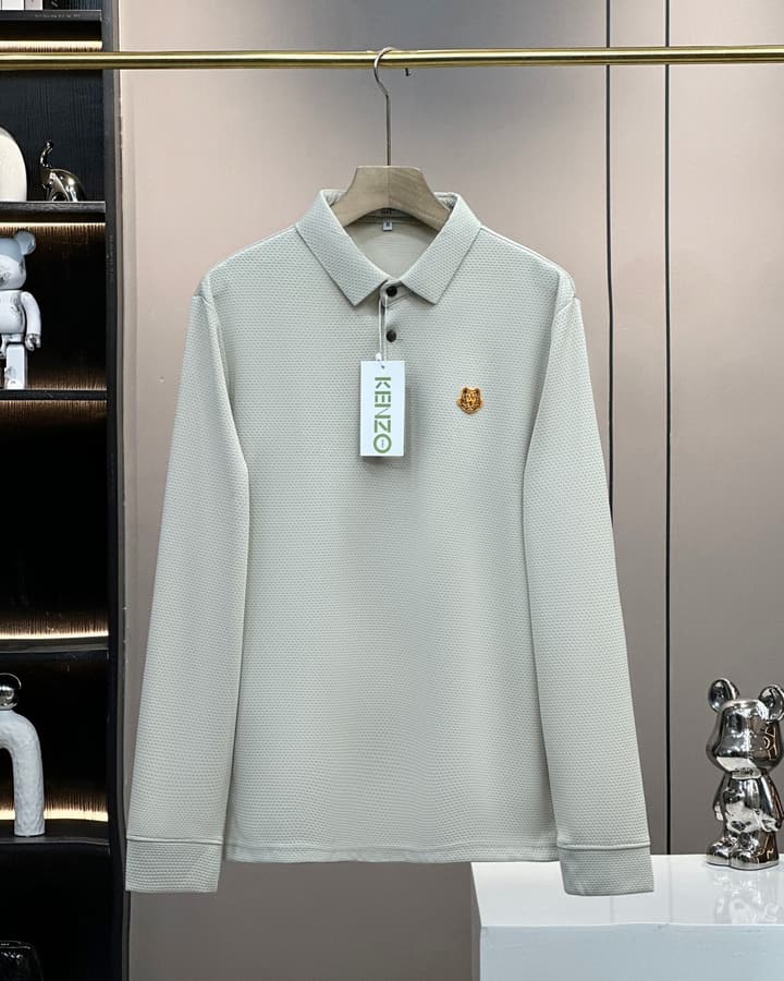 Kenzo Tiger Head Long Sleeve Polo Shirt – 2024SS – 2025 Collection in Green