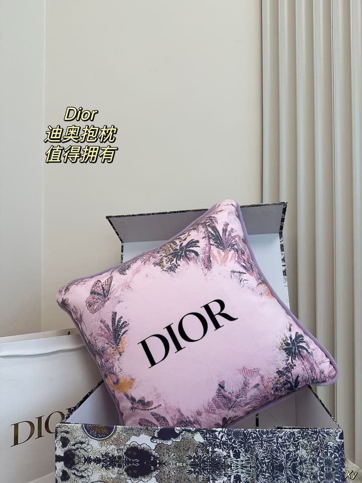 Dior Limited Edition Home Pillow in Black And White Toile Pattern