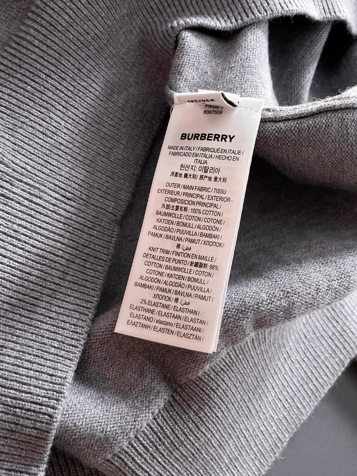 Burberry Half-Zip Wool Blend Sweater in Black Logo