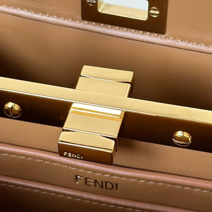 Fendi Peekaboo I See You Petite Handbag in New Caramel Leather
