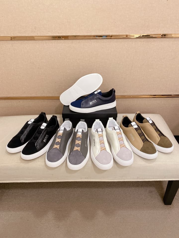 Boss Casual Leather Loafers in Glossy Black Toe