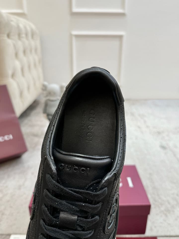 Gucci Retro German Training Sneakers in Black Monochromatic