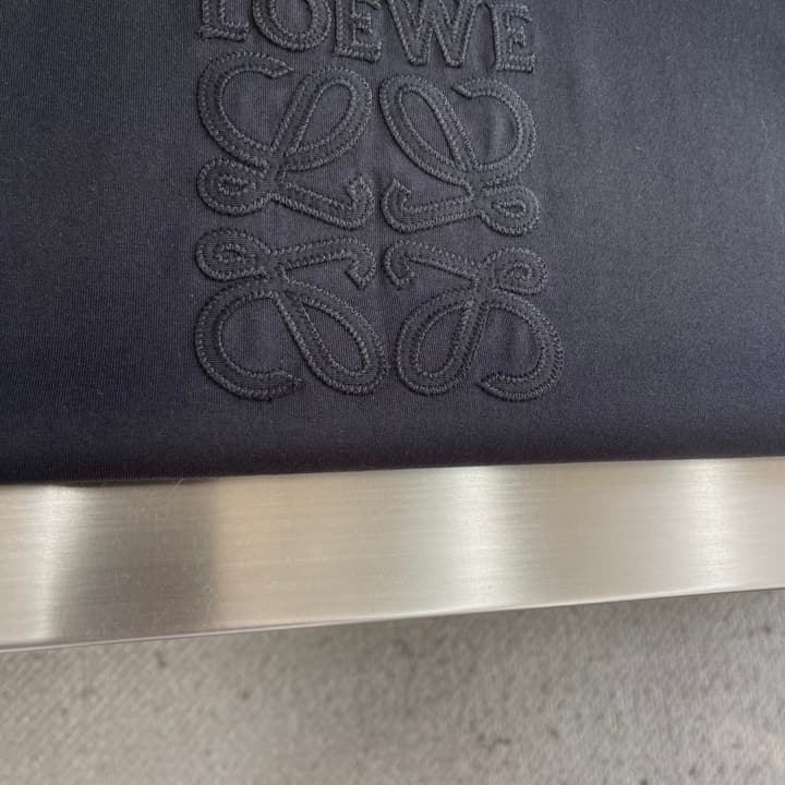 Loewe Appliqué Embroidered Cotton T-Shirt in Black
