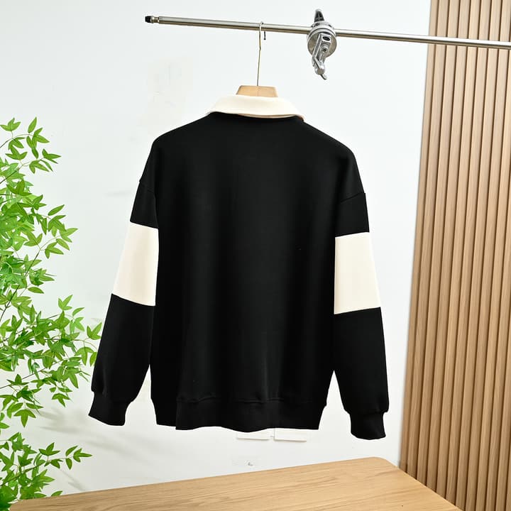 Moncler Striped Long-Sleeve Polo Shirt – Spring Collection
