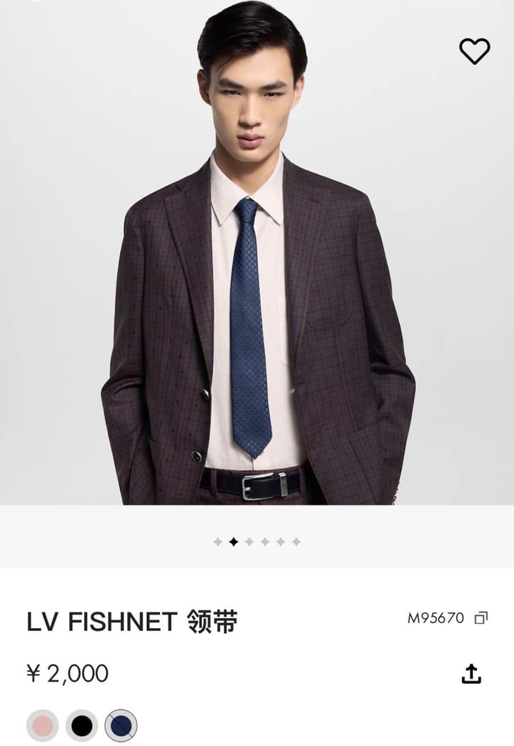 Louis Vuitton Fishnet Silk Tie in Black