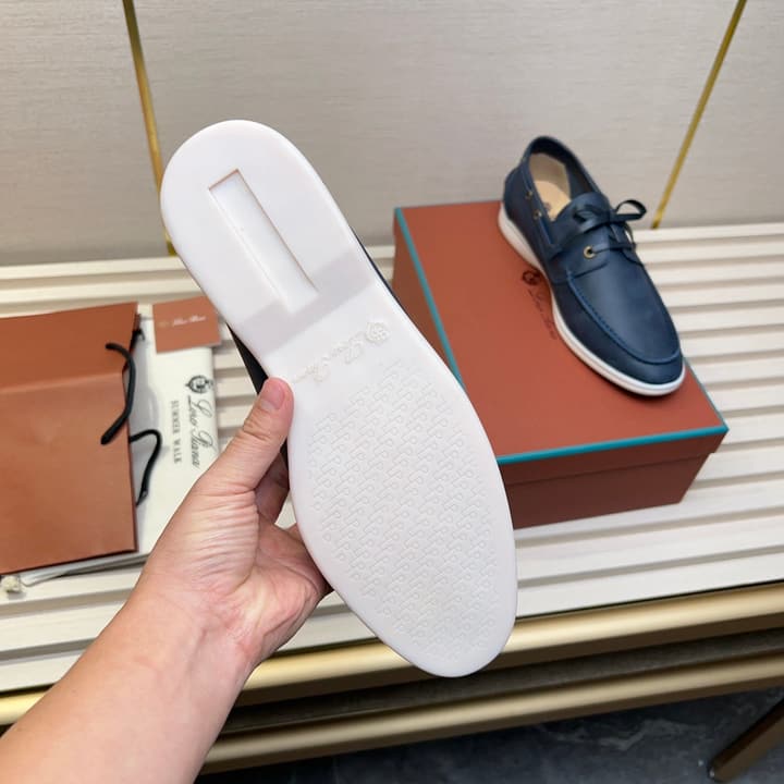 Loro Piana Moccasin Shoes – 2025 Collection in Navy Blue Leather