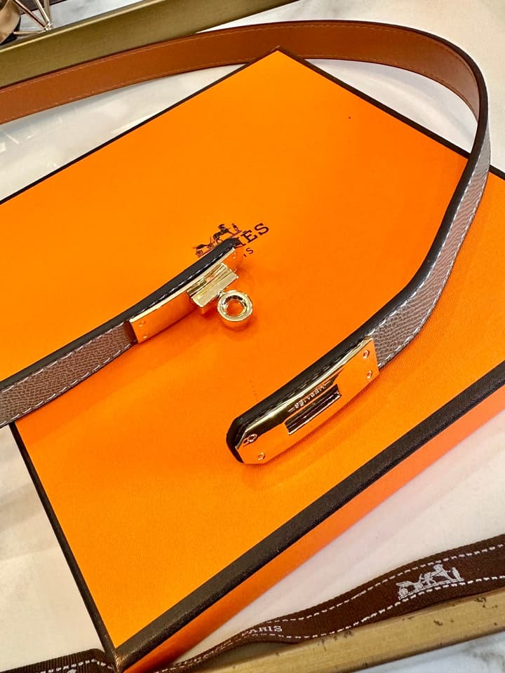 Hermès Slim Leather Belt – 2.0cm in Black With Silver Buckle
