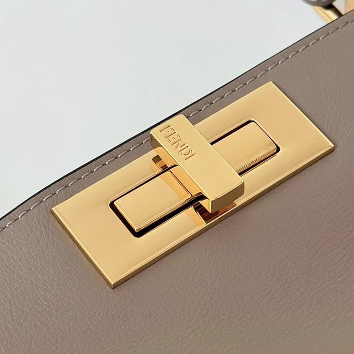 Fendi Peekaboo Iconic Large Handbag in Deep Burgundy Calfskin