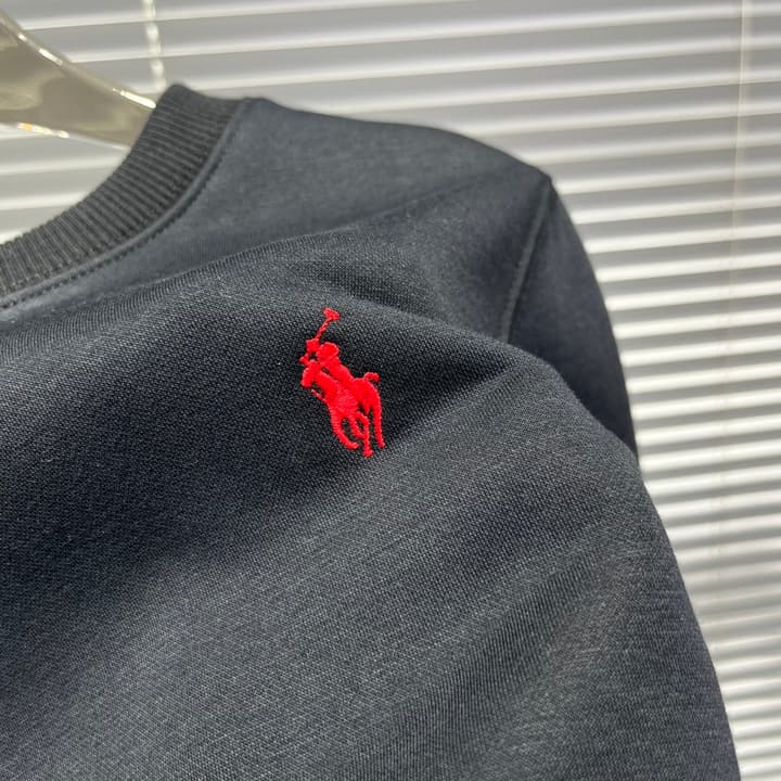 Ralph Lauren Classic Embroidered Logo Sweatshirt – Kids Collection in Classic Black With Red Logo