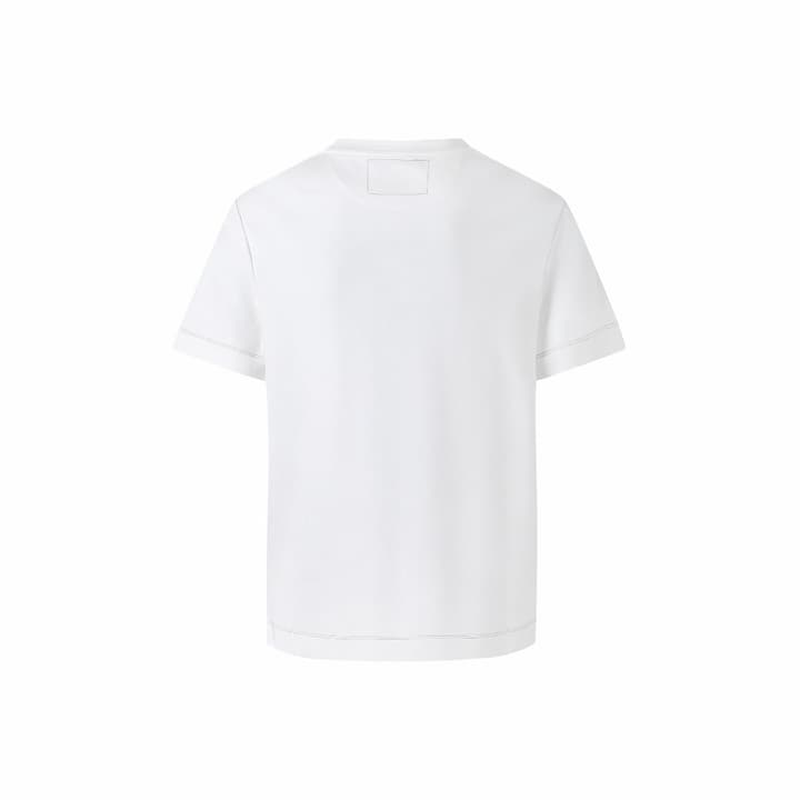 Fendi Leather Patch Contrast-Stitch T-Shirt in White