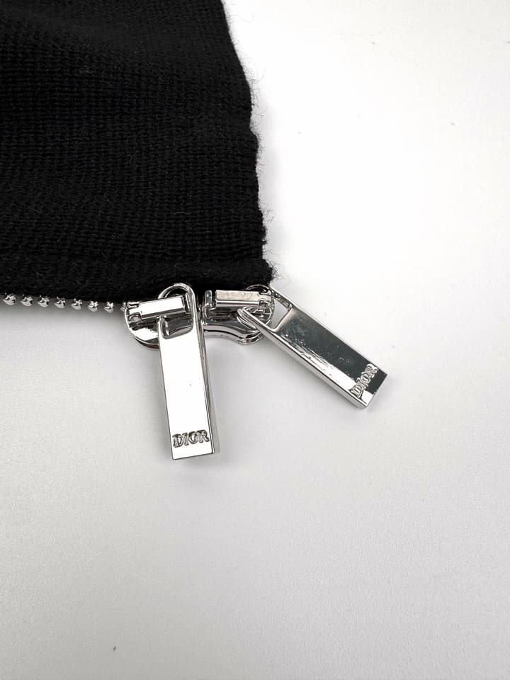 Dior Icon Wool Zip Cardigan in Classic Black Sweater Jacket