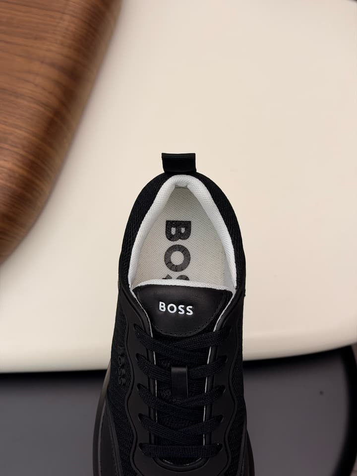 Boss Men's Knit and Leather Sneakers