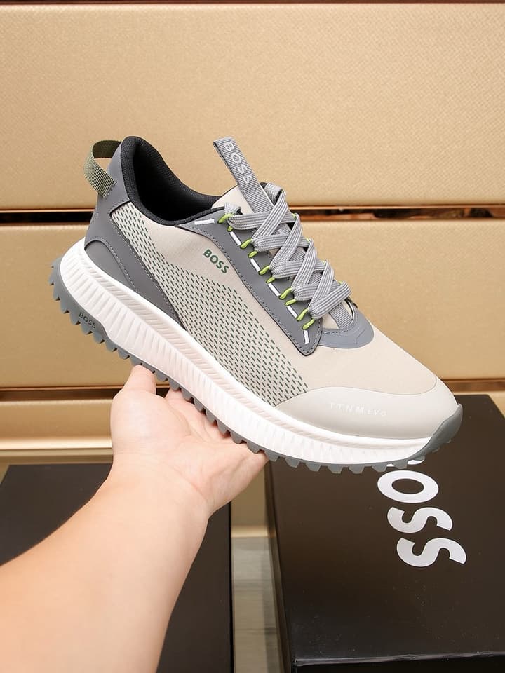 Boss New Men's Athletic Sneakers in Monochromatic Black