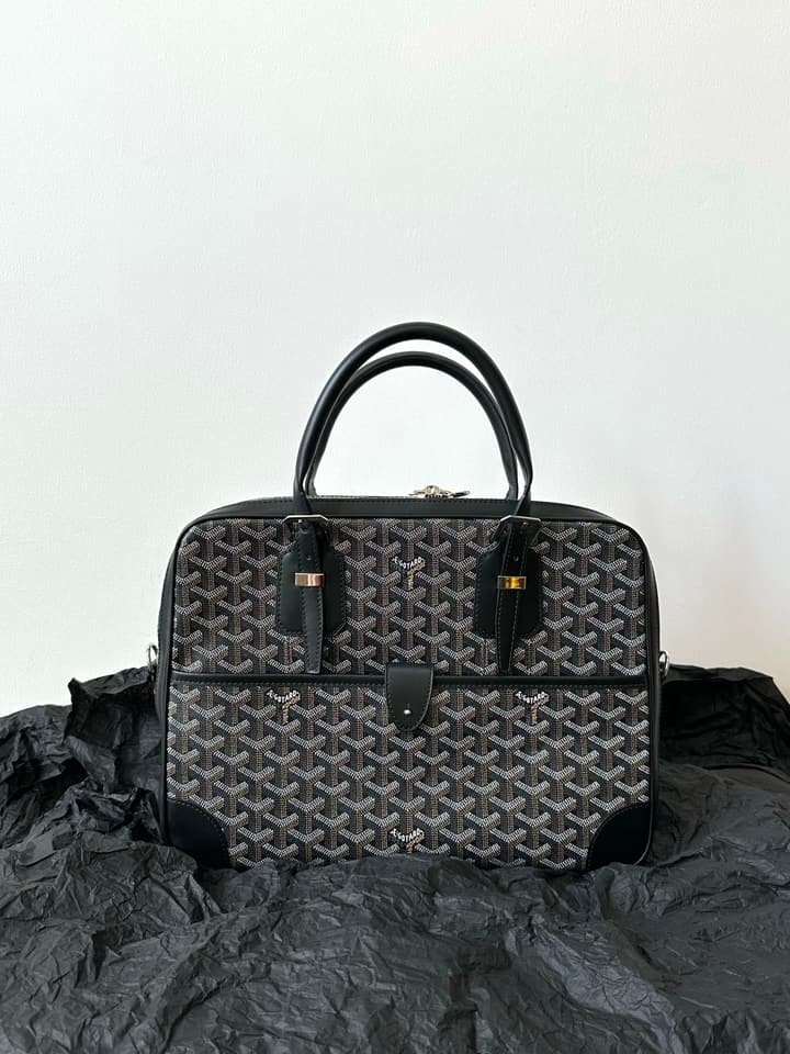 Goyard Men's Goyardine Briefcase in Black Goyardine