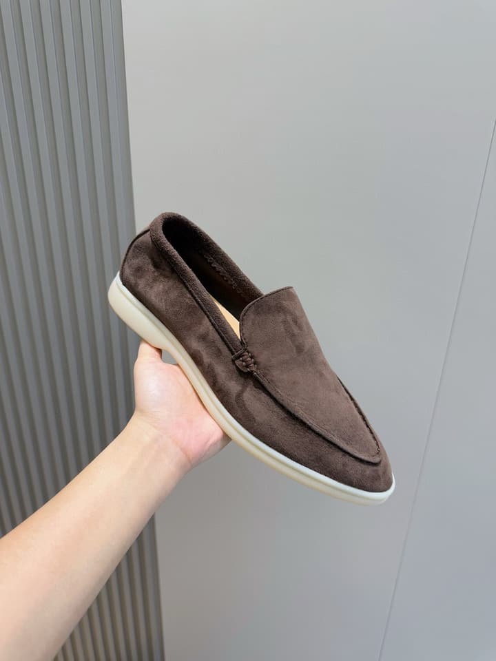 Loro Piana Italian Handmade Suede Driving Shoes in Black Suede