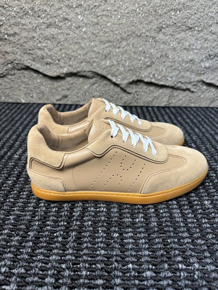 Hermès Laser-Punched H Nappa Calfskin Sneakers in Black