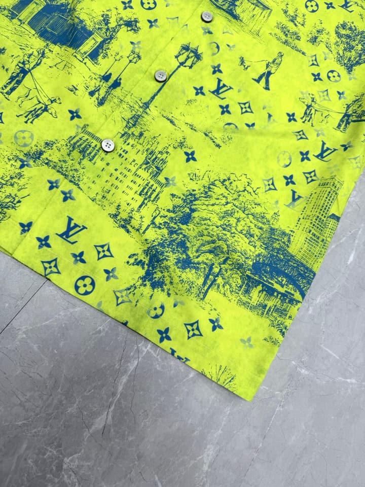 Louis Vuitton Monogram City Walk Beach Shirt – Spring/Summer Collection – 2026 in Lime Green