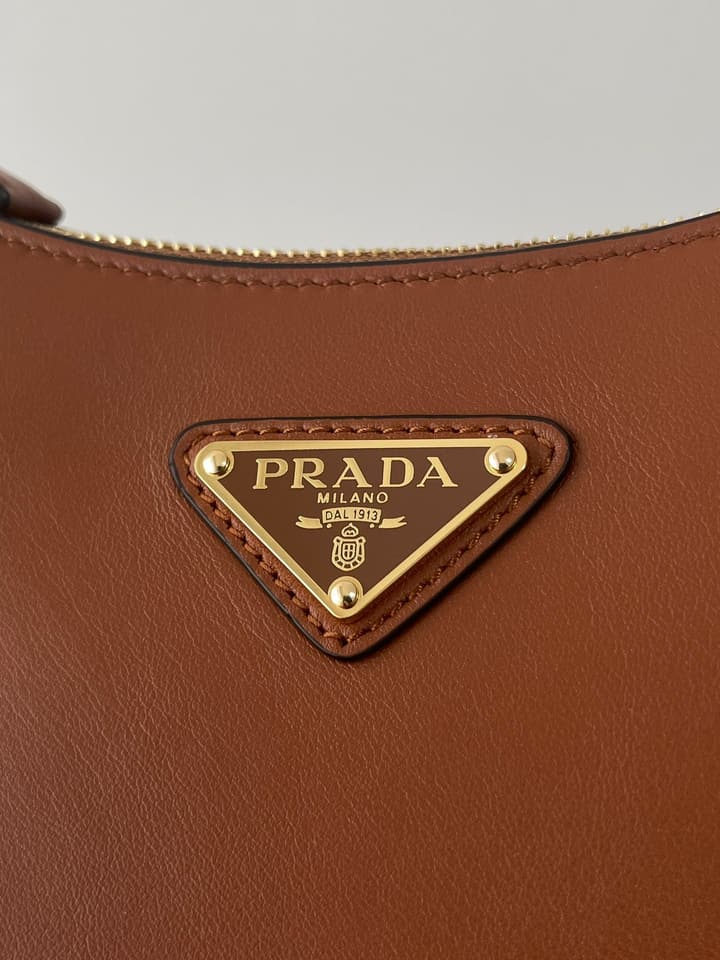 Prada Arque Cowhide Shoulder Bag in Black