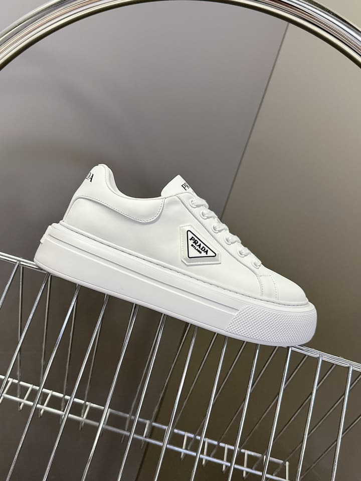 Prada Retro Platform Sneakers in White Sneaker 1