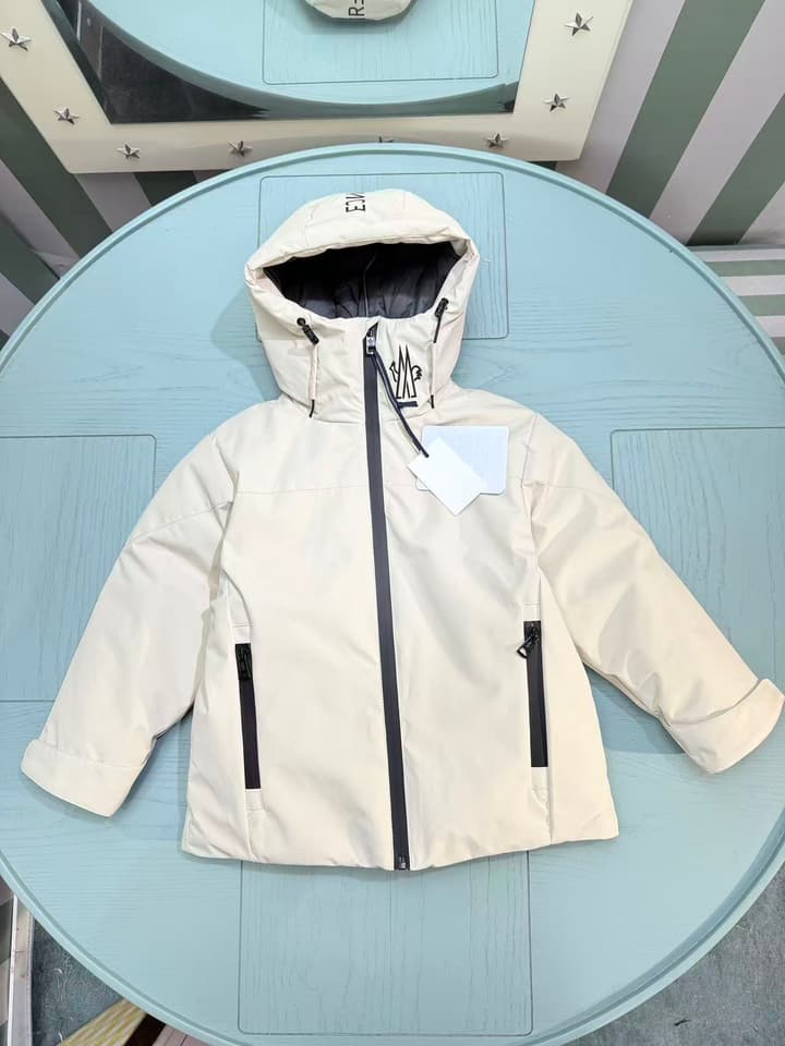 Moncler Kids Detachable Hood Puffer Jacket – 2025FW in Dark Gray