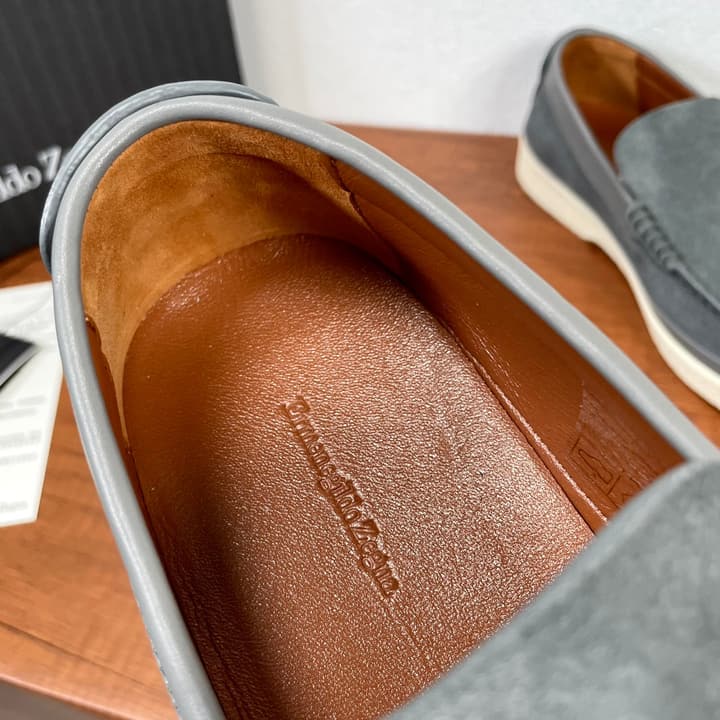 Zegna Men's Suede Leather Slip-On Loafers in Black Suede Loafer