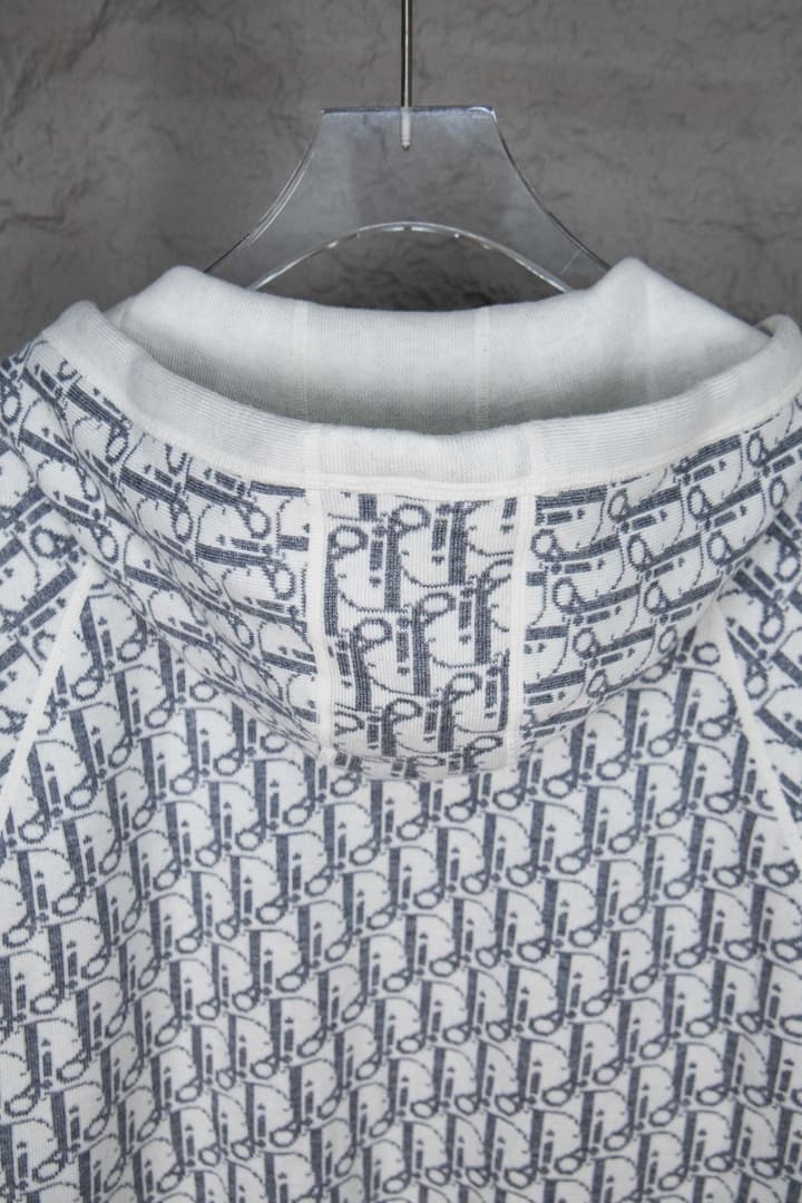 Dior CD Monogram Jacquard Cardigan – 24SS in Dark Grey