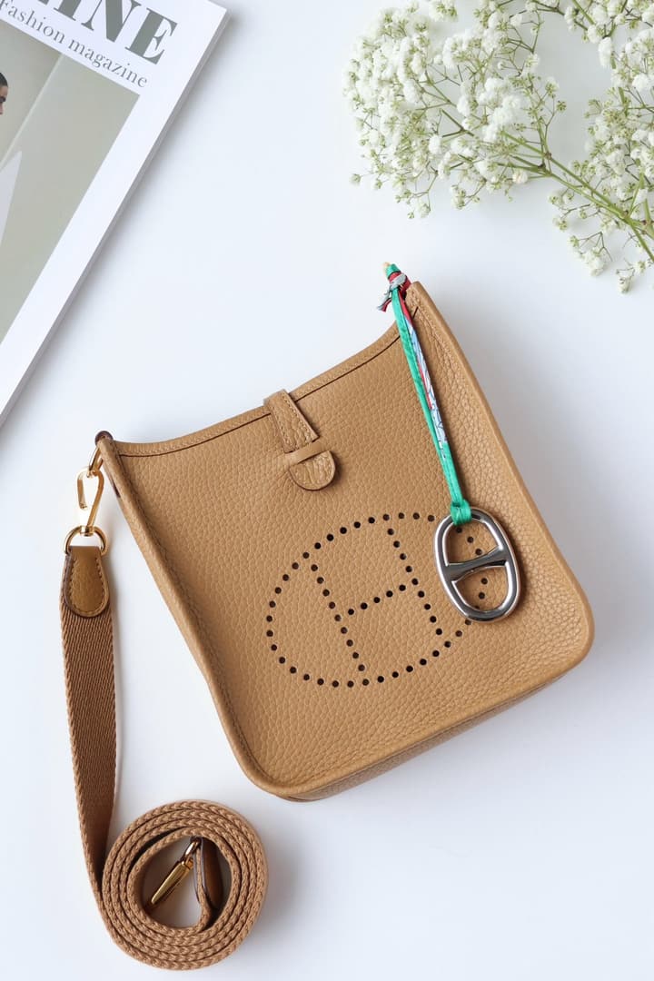 Hermès YF16 TC Handbag – Biscuit Color in Biscuit Color With Silver Hardware