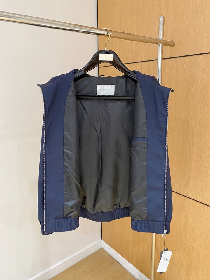 Dior New Runway Jacket Outerwear in Black With Monogram Panels