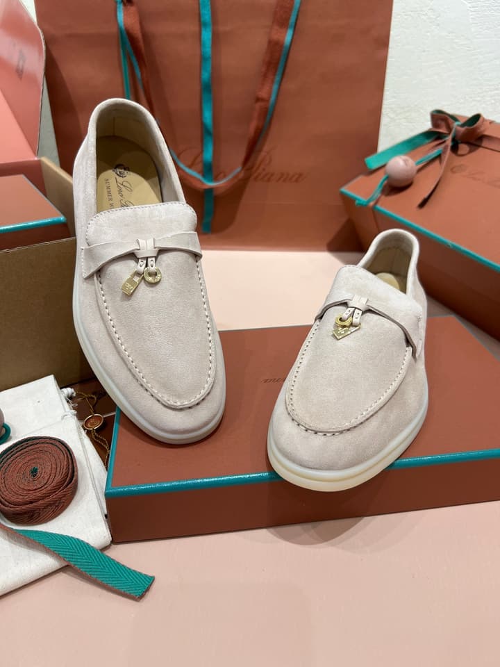 Loro Piana My Charms Classic Loafers in Nude