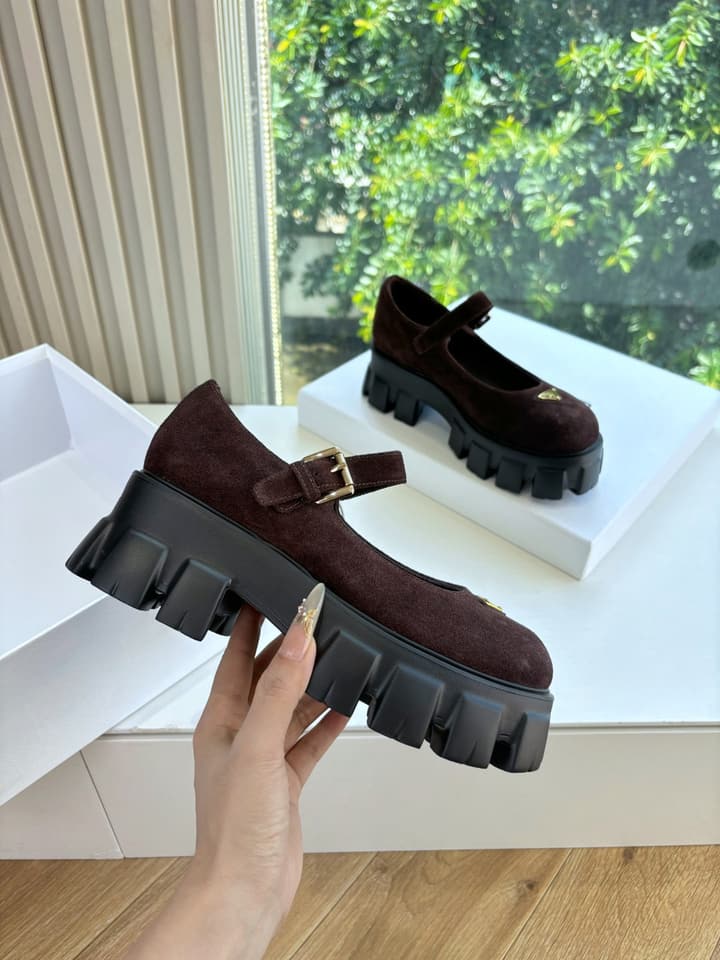 Prada Monolith Platform Mary Jane Loafers – 25FW in Assorted Leather & Suede Collection