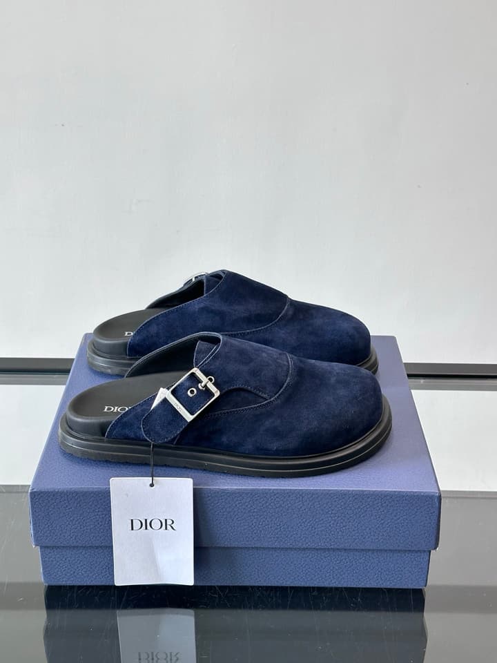 Dior Oblique Closed-Toe Mules in Black