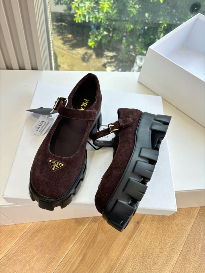 Prada Monolith Platform Mary Jane Loafers – 25FW in Assorted Leather & Suede Collection