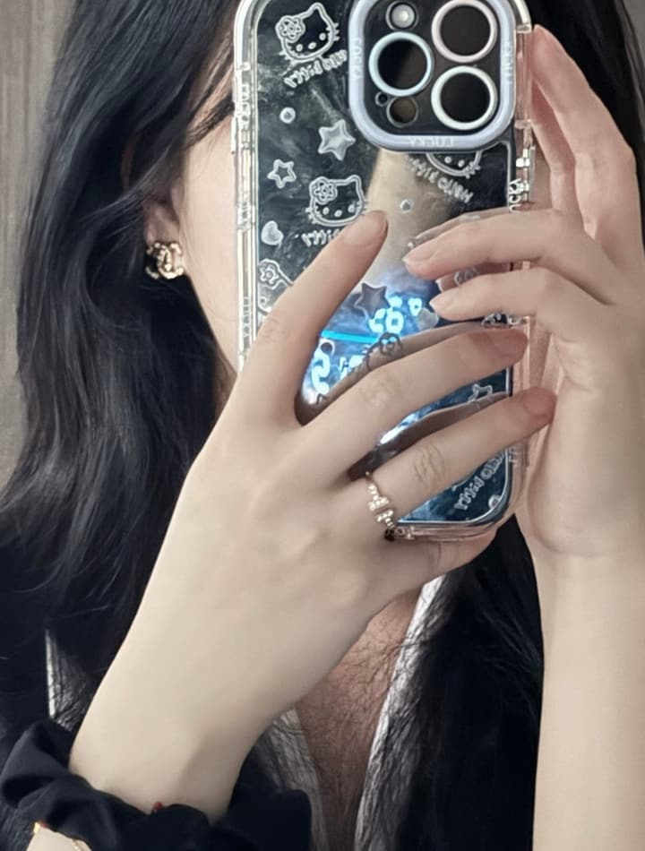 Chanel Classic Logo Rhinestone Earrings
