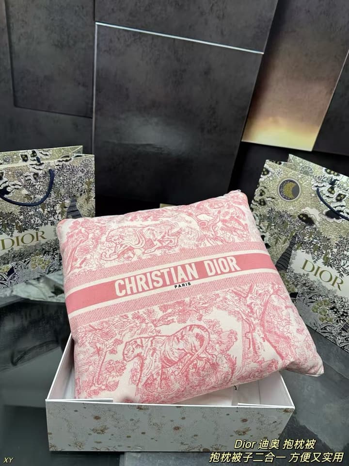 Dior Pillow Blanket Cushion in Black And White Oblique