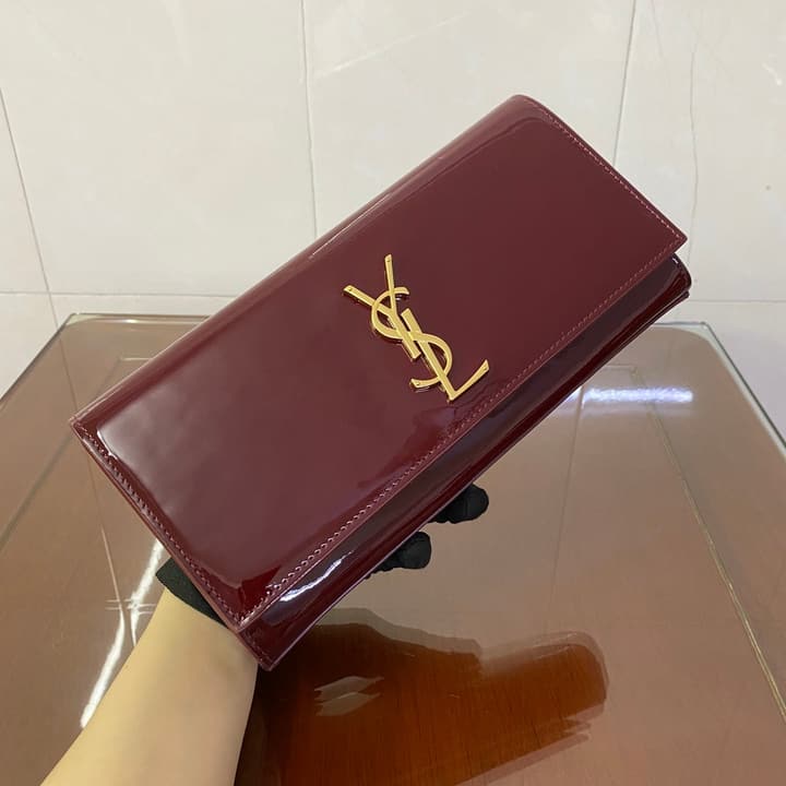 Saint Laurent Kate Patent Leather Clutch Bag