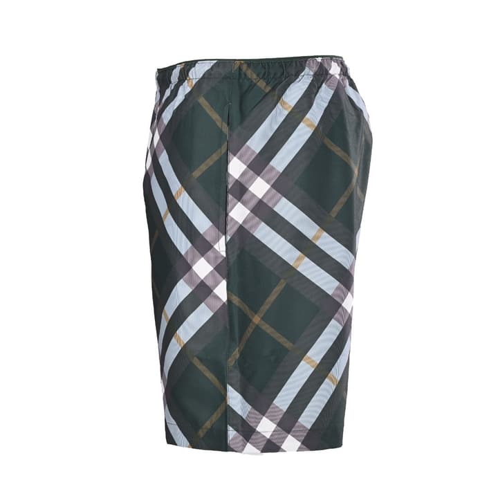 Burberry Check Mesh-Lined Swim Trunks in Green