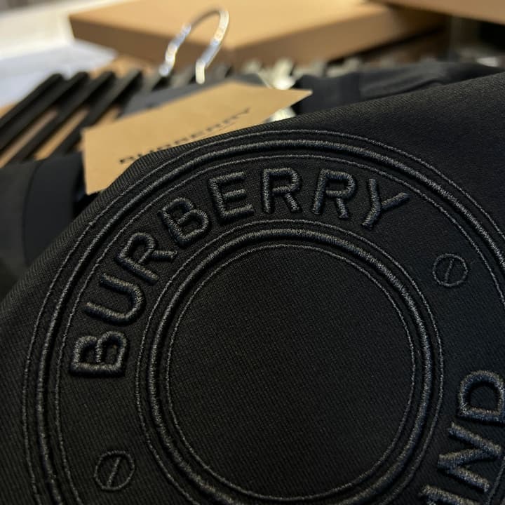 Burberry Micro-Logo Embroidered Cotton T-Shirt – Spring/Summer Collection in Black