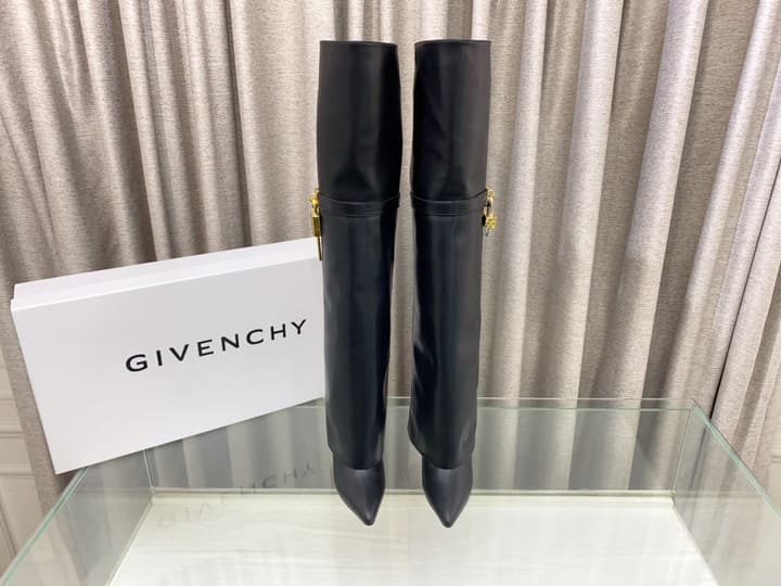 Givenchy Glossy Leather Knee-High Boots