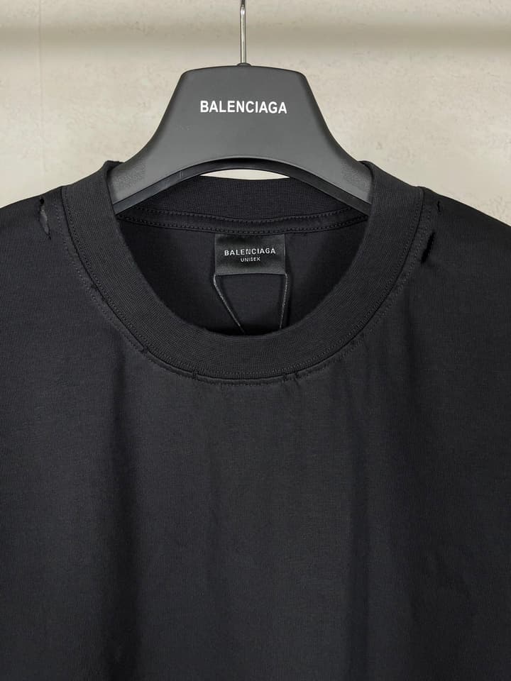 Balenciaga Paris Art Print Distressed T-Shirt – 25SS in Black