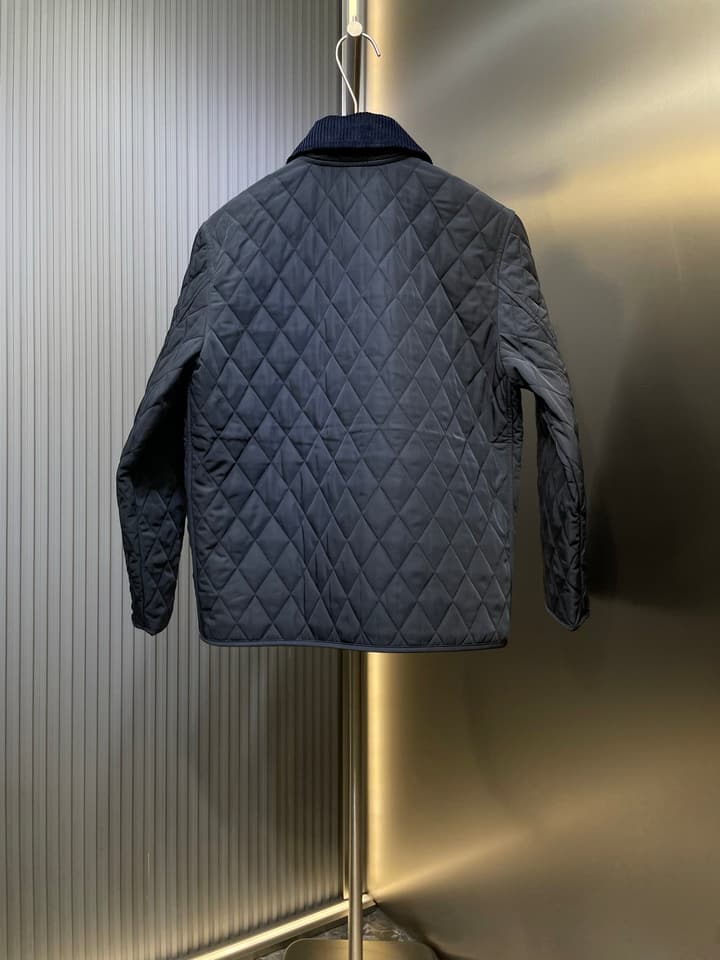 Burberry Quilted Long-Sleeve Jacket – 25FW in Charcoal Grey