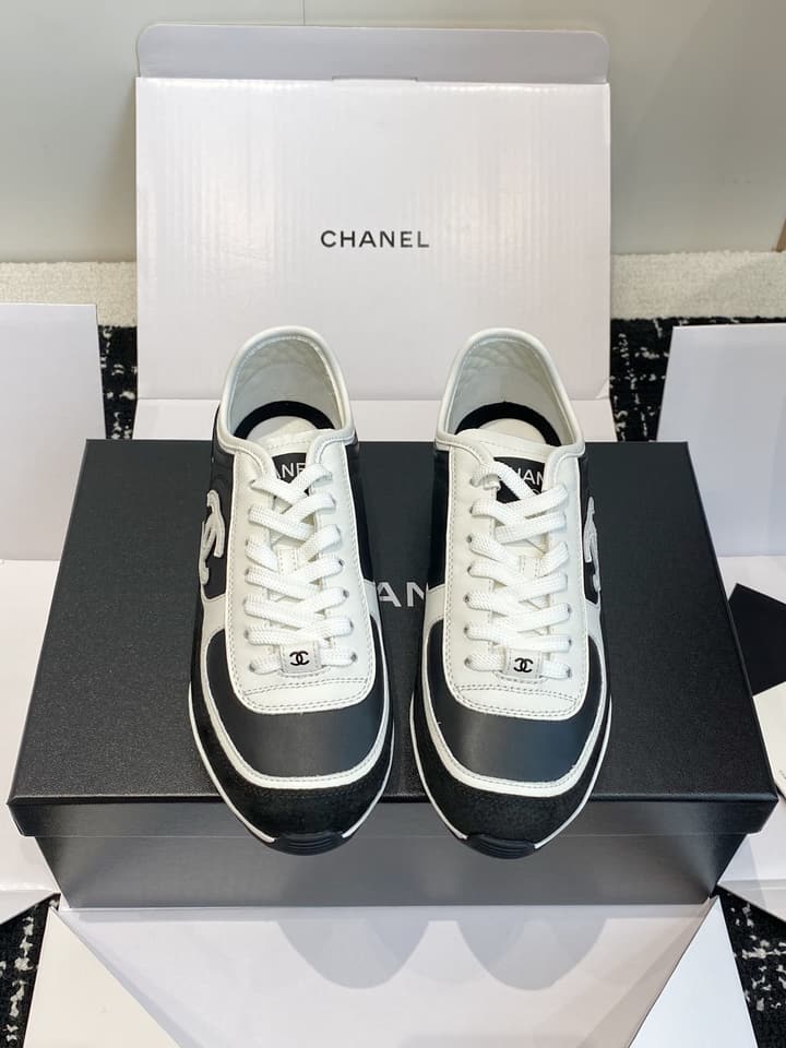 Chanel Panda Platform Sneakers – 2025SS in Black With White Laces