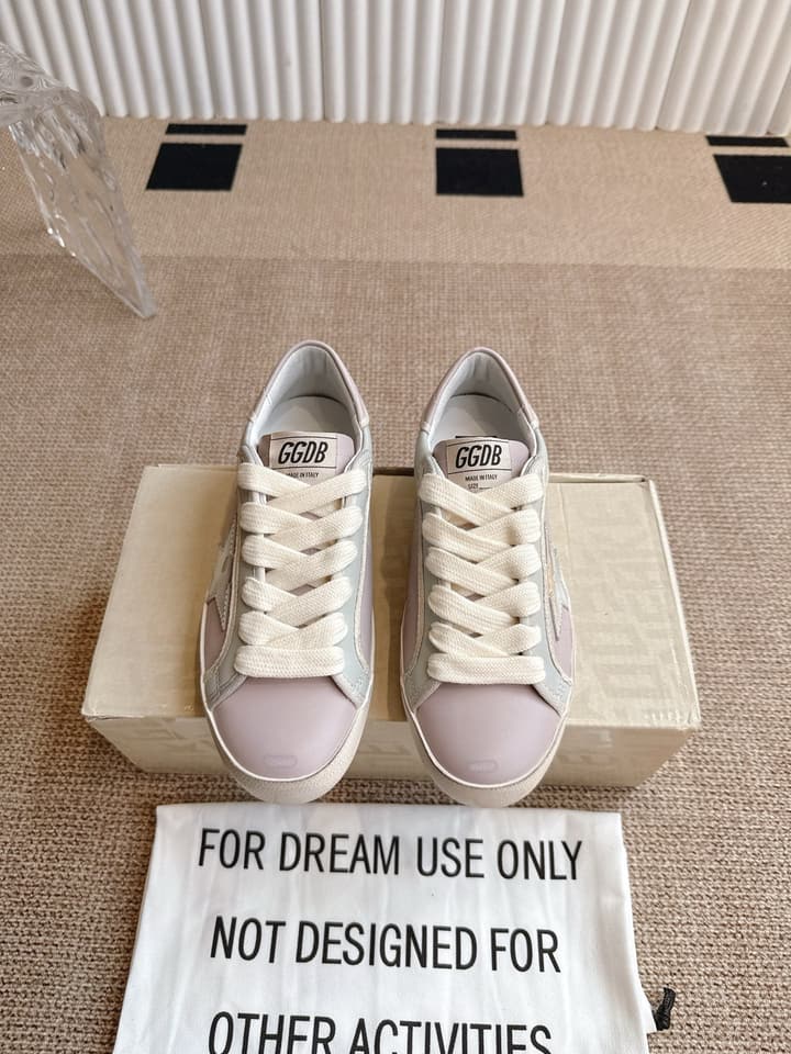 Golden Goose Distressed Leather Sneakers in Dark Green
