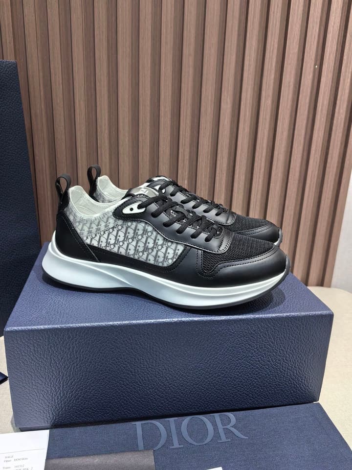 Dior Men's Leather Sneakers – New Collection in All Black