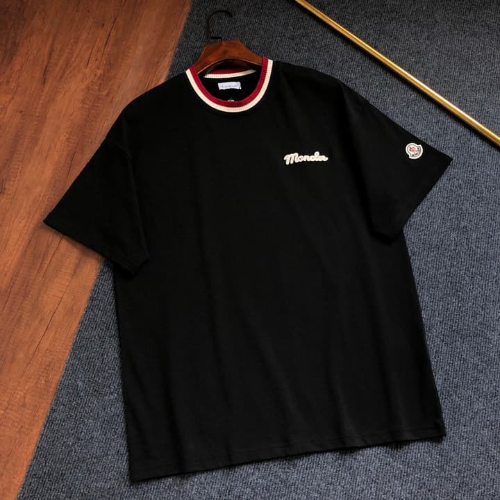 Moncler Embroidered Logo Crewneck T-Shirt – 2026SS in Black