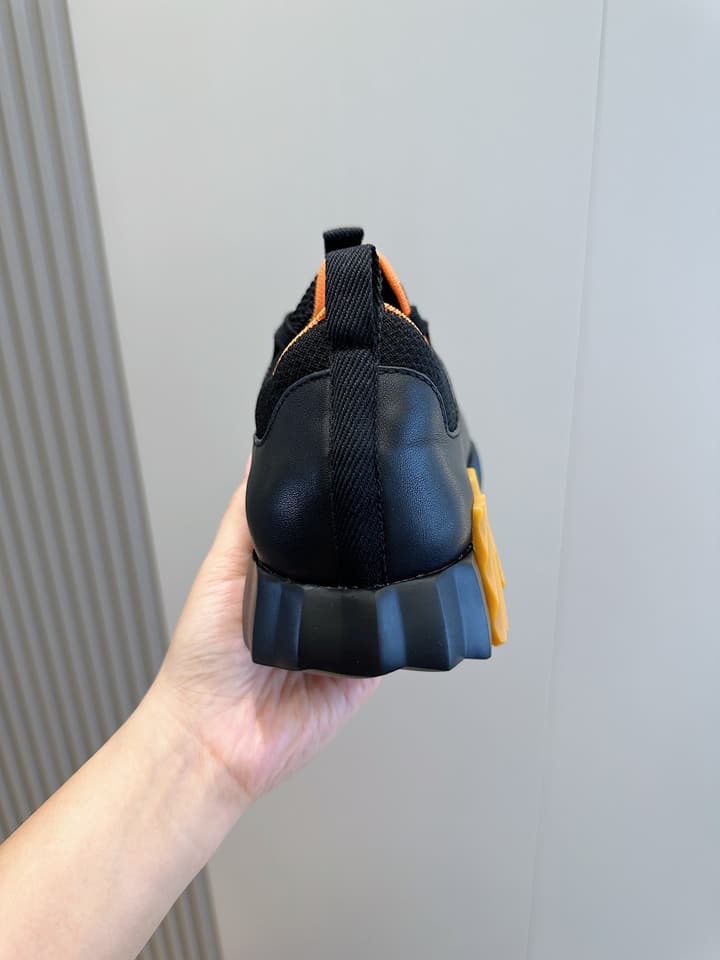 Hermès Bouncing Sneakers in Black And White Color Block