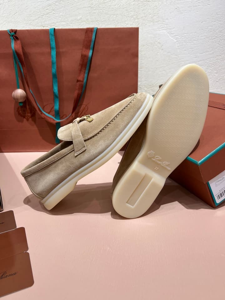 Loro Piana My Charms Classic Loafers in Nude